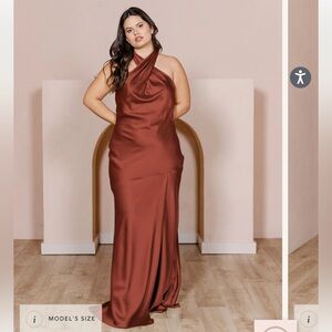Revelry Athena Satin Dress